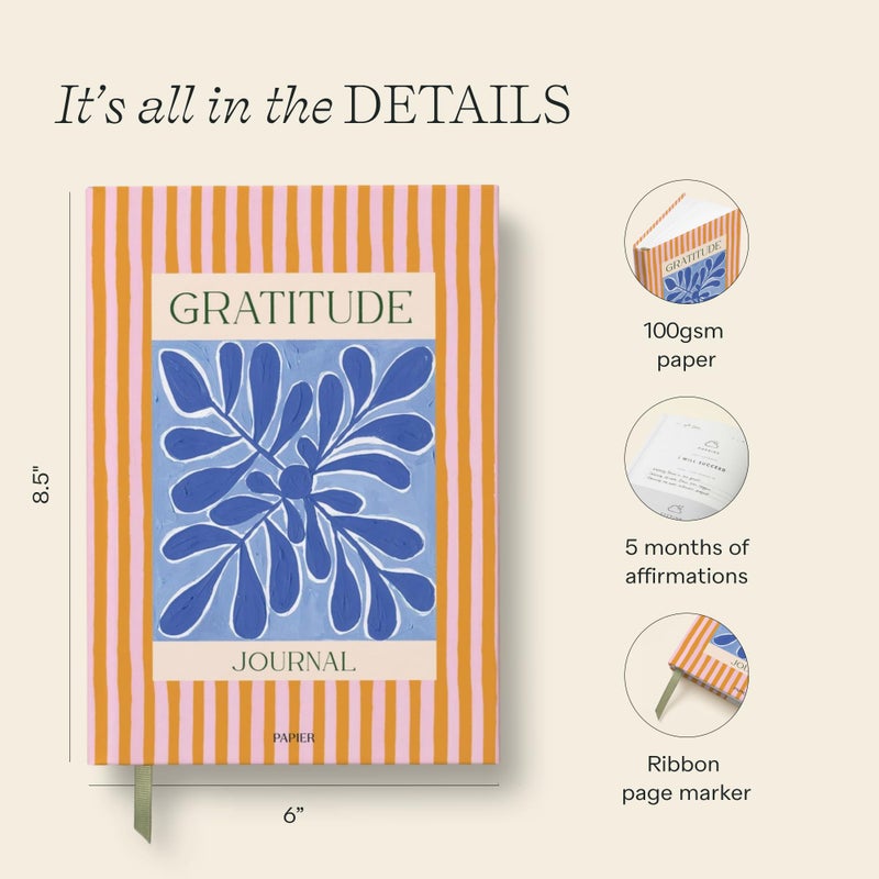 Papier Stay Grounded Gratitude Journal - Colorful Hardback | Daily Prompts, Activities & Monthly CheckIns | Undated Diary | For Affirmation, Reflection, Mindfulness & Meditation | Self Care Gift - Image 5