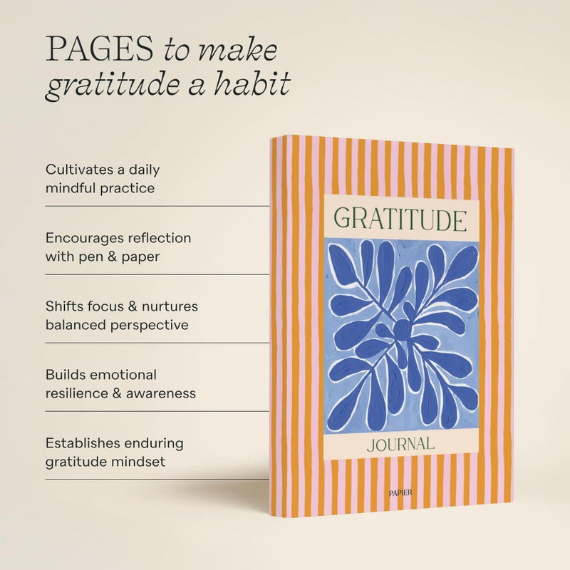 Papier Stay Grounded Gratitude Journal - Colorful Hardback | Daily Prompts, Activities & Monthly CheckIns | Undated Diary | For Affirmation, Reflection, Mindfulness & Meditation | Self Care Gift - Image 4