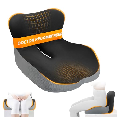Allaboutsla Memory Foam Car Seat Cushion with Lumbar Support, L-Shaped Ergonomic Design for Long Driving, Pressure-Relief Comfort for Car, SUV, Semi Truck & Office Chair - Image 1