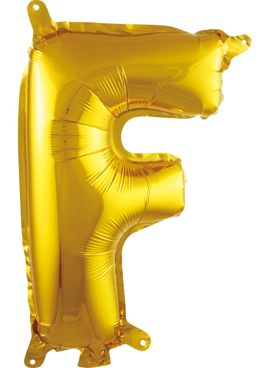 FN - Gold Foil Balloon Letter F 16" - Image 1