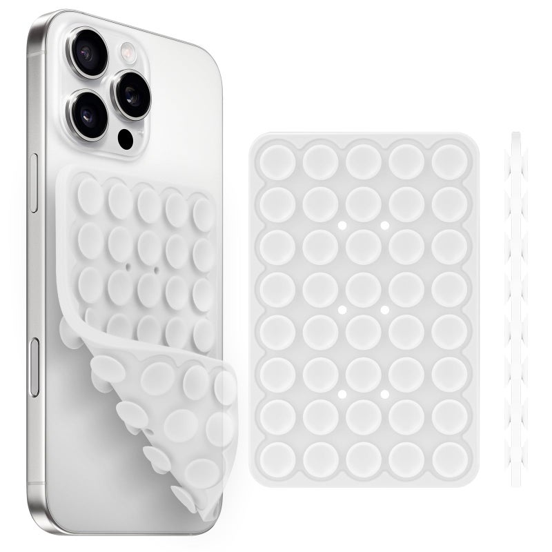 Yojaro Silicone Suction Cup Phone Case Mount Double Sided, Phone Accessories Hands-Free Strong Grip Holder for Selfies and Videos, Silicon Phone Stand for iPhone and Android Translucent - Image 1