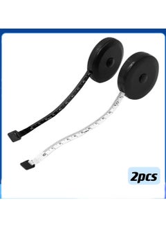 Generic Soft Tape Measure Retractable Measuring for Body Fabric Sewing Tailor Cloth Knitting Craft Weight Loss Measurements Retractable Black Dual Sided Tape Measure Body Measuring 2 Pack  - Image 1