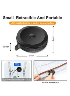 Generic Soft Tape Measure Retractable Measuring for Body Fabric Sewing Tailor Cloth Knitting Craft Weight Loss Measurements Retractable Black Dual Sided Tape Measure Body Measuring 2 Pack  - Image 2