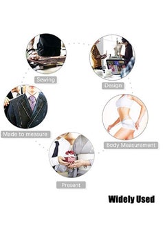 Generic Soft Tape Measure Retractable Measuring for Body Fabric Sewing Tailor Cloth Knitting Craft Weight Loss Measurements Retractable Black Dual Sided Tape Measure Body Measuring 2 Pack  - Image 5