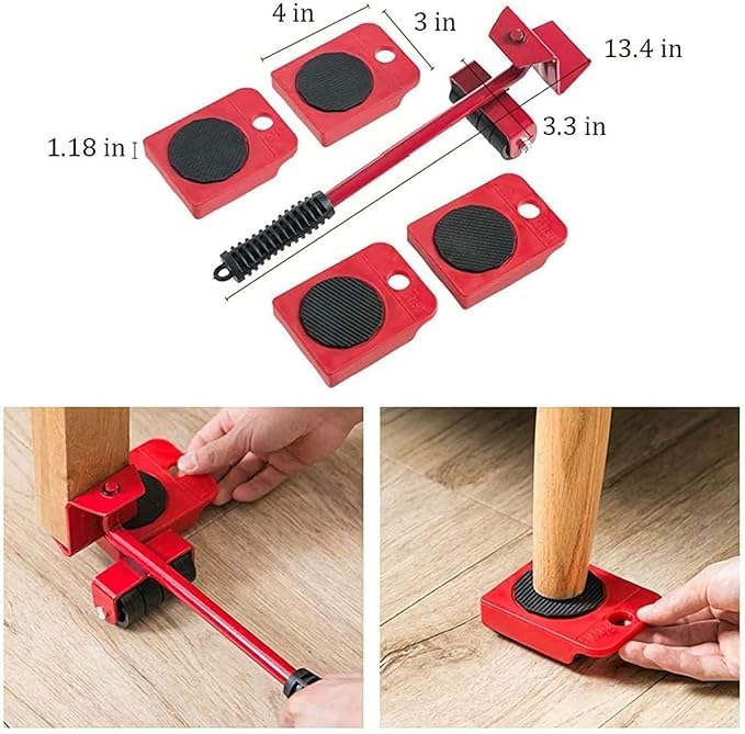 BLACK PANDA Store Furniture Lifter Mover Tool Set Heavy Duty Furniture Shifting Lifting Moving Tool with Wheel Pads for Easy and Safe Moving Suitable for Sofas and Refrigerators Up to 150KG - Image 3