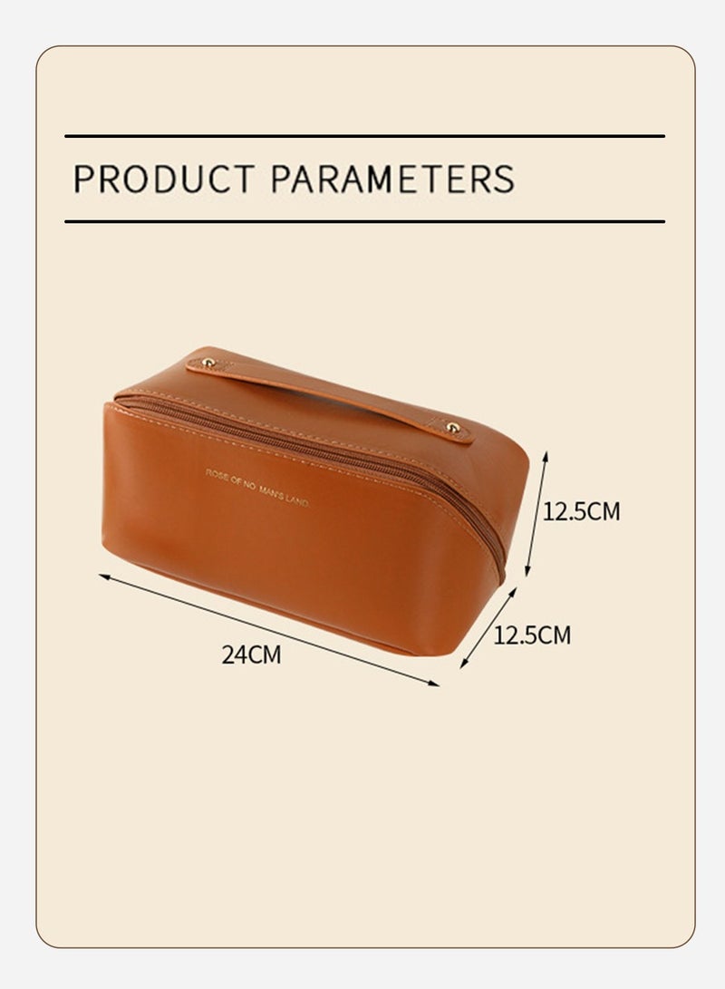 BEIRUI Cosmetic Bag，Large Capacity Travel Cosmetic Bag, Multifunction Organizer Storage Bag, Makeup Bag with Handle and Dividers, Skincare Dispenser, Toiletry Bag for Women - Image 3