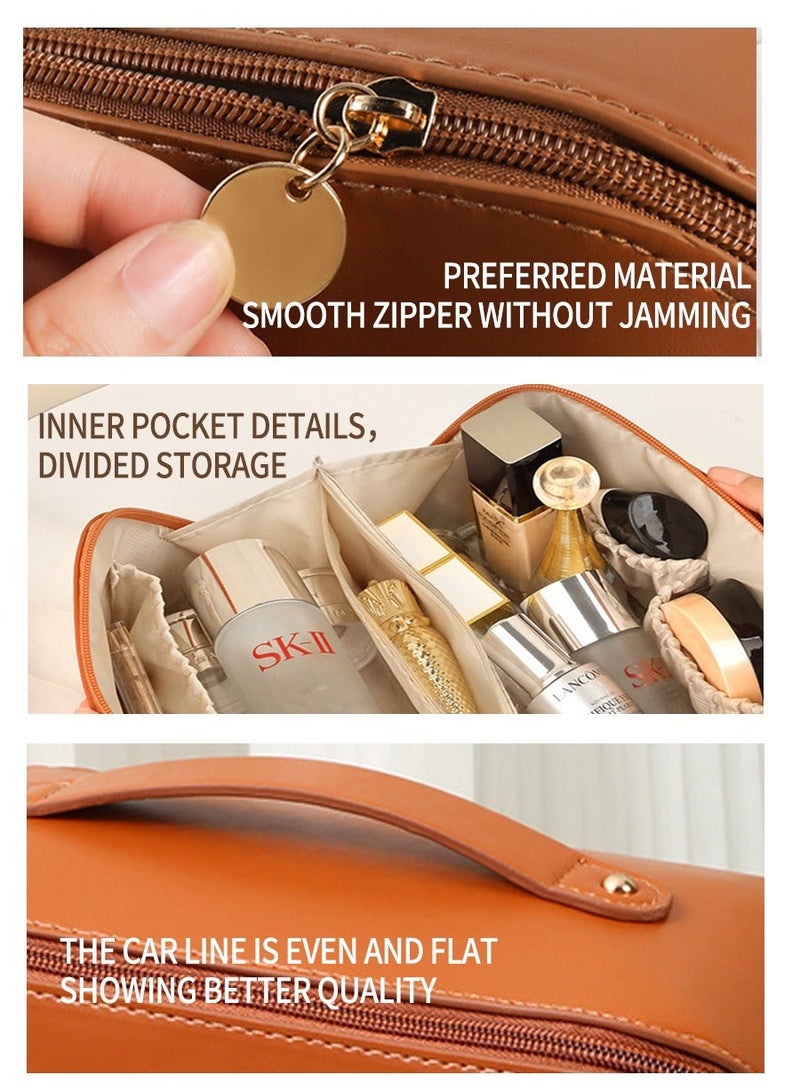 ROSE OF NO MAN'S LAND Cosmetic Bag，Large Capacity Travel Cosmetic Bag, Multifunction Organizer Storage Bag, Makeup Bag with Handle and Dividers, Skincare Dispenser, Toiletry Bag for Women - Image 3