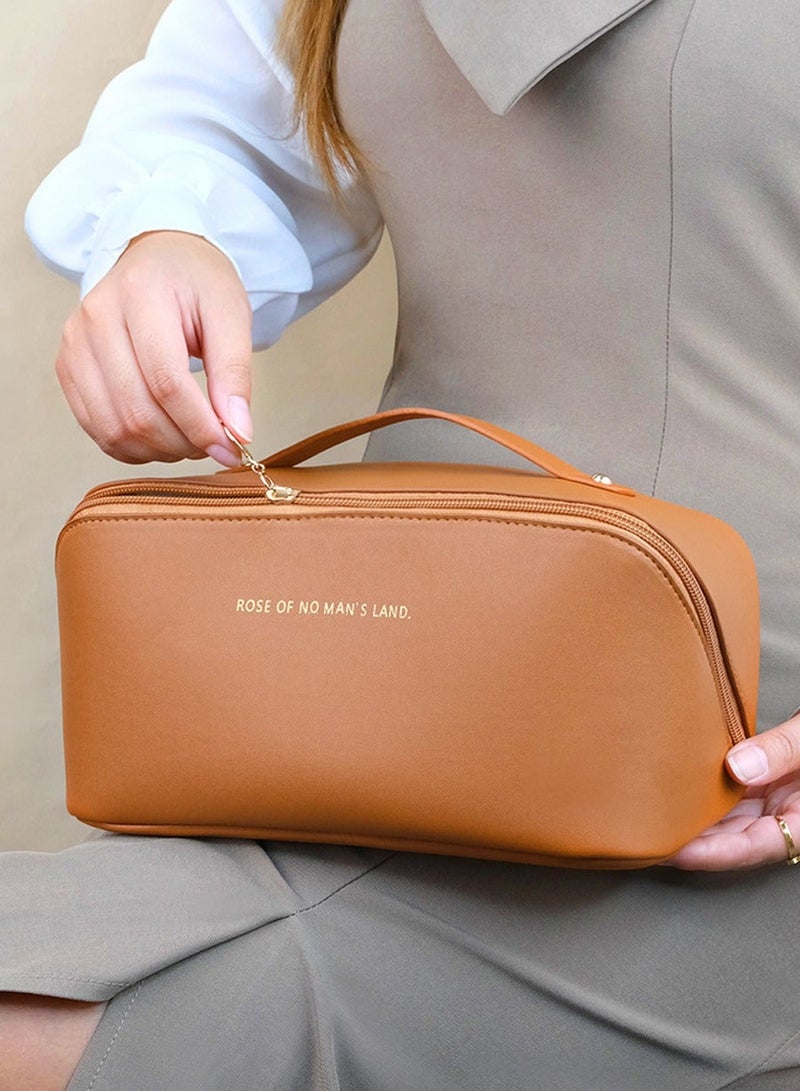 ROSE OF NO MAN'S LAND Cosmetic Bag，Large Capacity Travel Cosmetic Bag, Multifunction Organizer Storage Bag, Makeup Bag with Handle and Dividers, Skincare Dispenser, Toiletry Bag for Women - Image 4