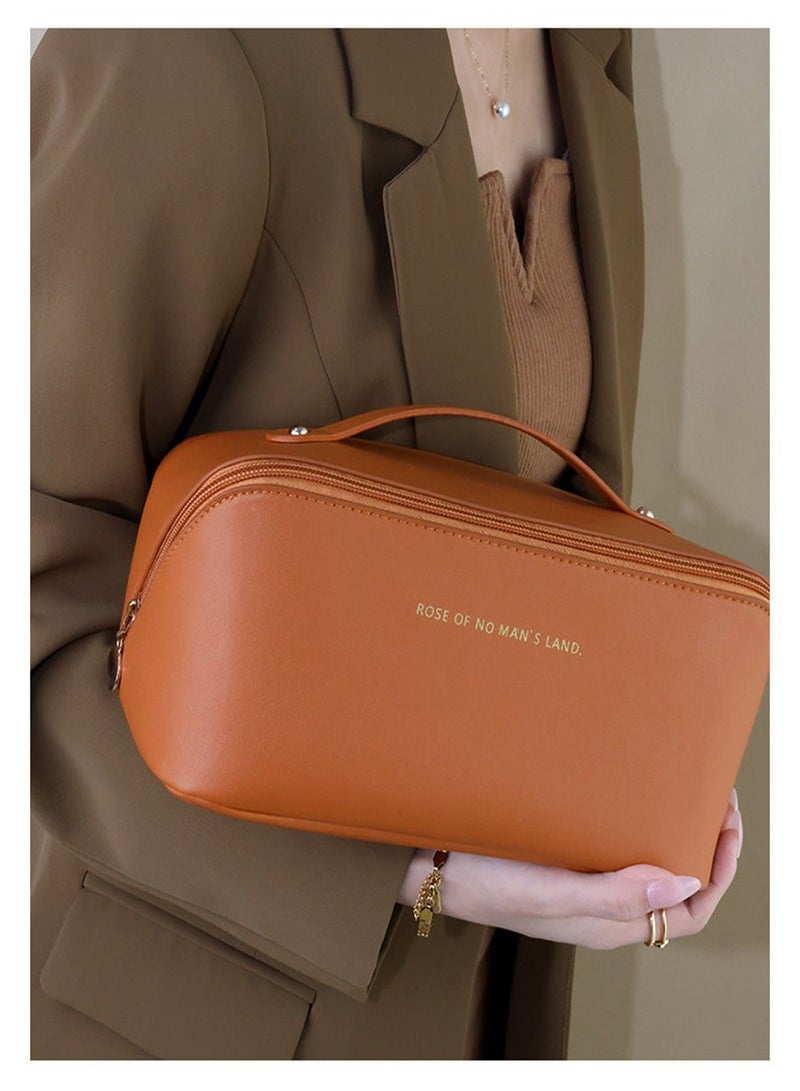 ROSE OF NO MAN'S LAND Cosmetic Bag，Large Capacity Travel Cosmetic Bag, Multifunction Organizer Storage Bag, Makeup Bag with Handle and Dividers, Skincare Dispenser, Toiletry Bag for Women - Image 1