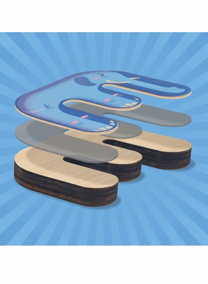 Y&D Alphabet Puzzles for Kids 3 Otters Wooden Puzzle Upper Case Letter and Learning Board Toy Kindergarten Toddlers Preschools ABC Letters Numbers Shapes Teaching - Image 4