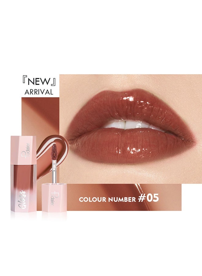 pudaier Ultra Glossy Lip Gloss Diamond Matte Lip Oil Gloss Glitter Metallic Liquid Lipstick Glitter Shimmer Lip Glaze Shimmery Finish High Pigment Long Lasting Lip Gloss Tint Makeup #05 - Image 2