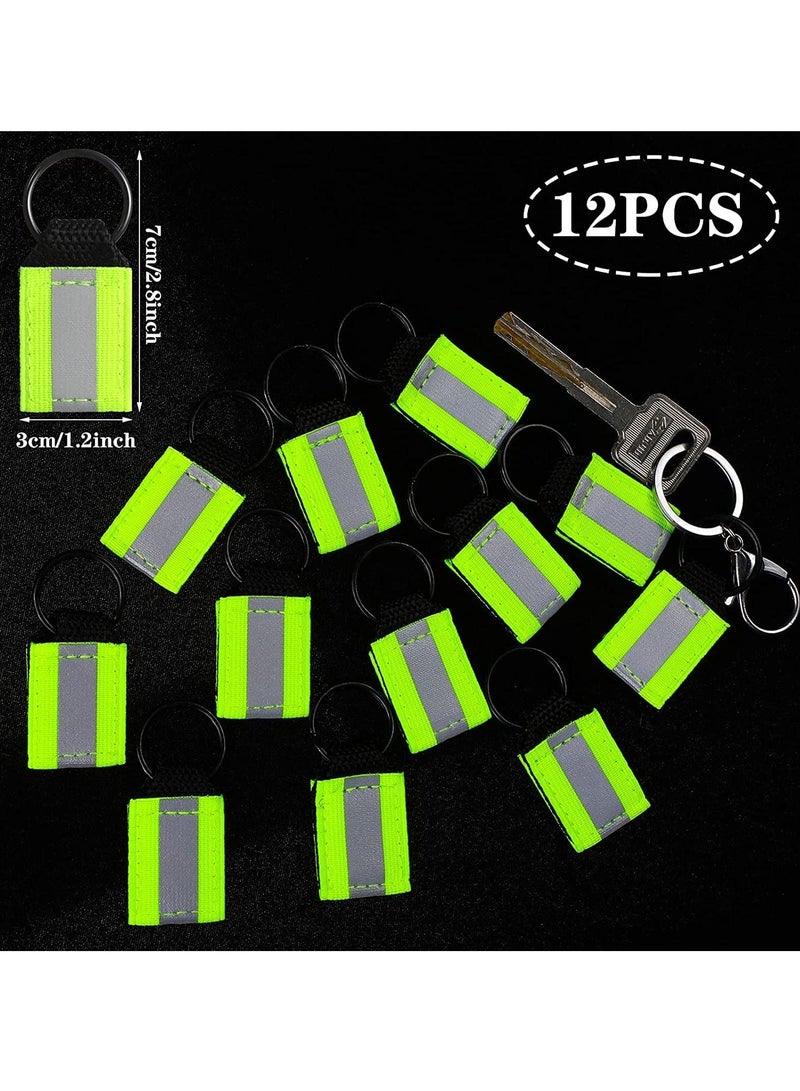 SYOSI Keychain Tags, Reflective Zipper Pulls Nylon Bright Tags for First Aid Bag Backpack Pendants for Kids and Adults Dog Collar Zippers Decorations 12 Pieces - Image 4