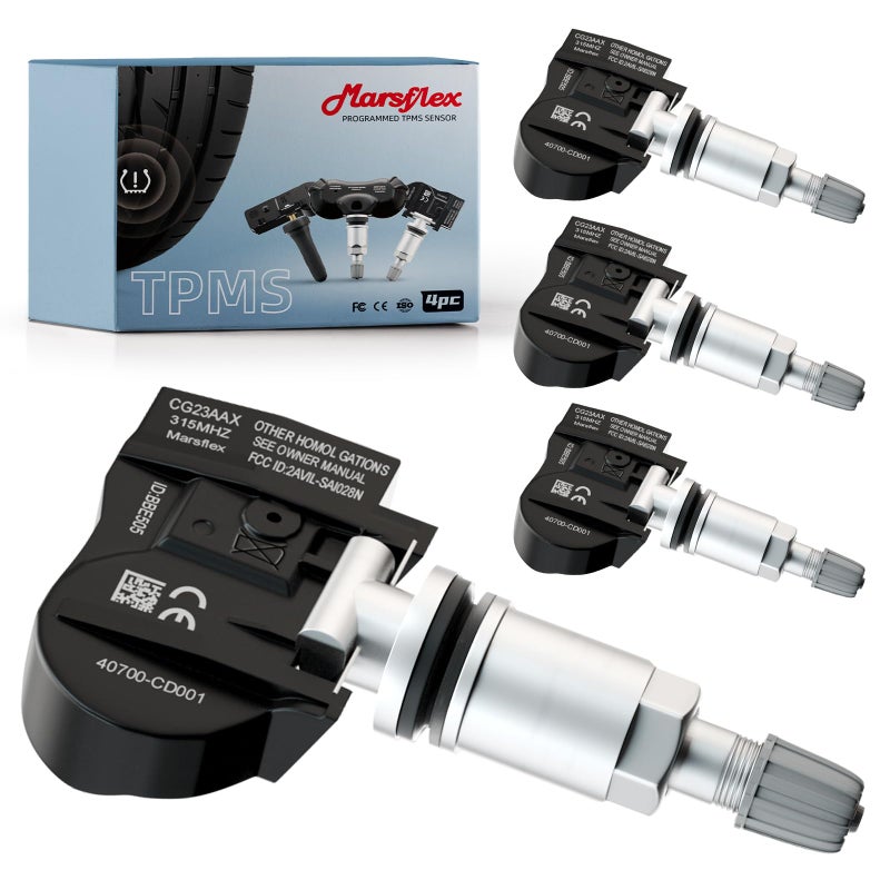 Marsflex TPMS Sensor Compatible for Nissan Infiniti Programmed Tire Pressure Monitoring System Replaces# 40700-1AA0B 40700-3AN0A, 40700-3AN0B, 40700-3AN0D, 40700-JA00C, 40700-JA01B, 40700-JA02B 315MHZ - Image 1