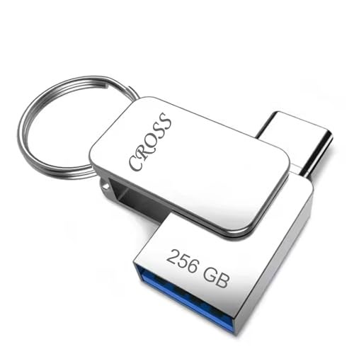 CROSS® 256 GB Type-C OTG PENDRIVE/Premium Metal Body with USB 3.0 Technology, Working with All Smart phjone 180 Mbps HIGH Speed Data Transfer | Compatible with Smartphones, LAPTOPS - Image 1