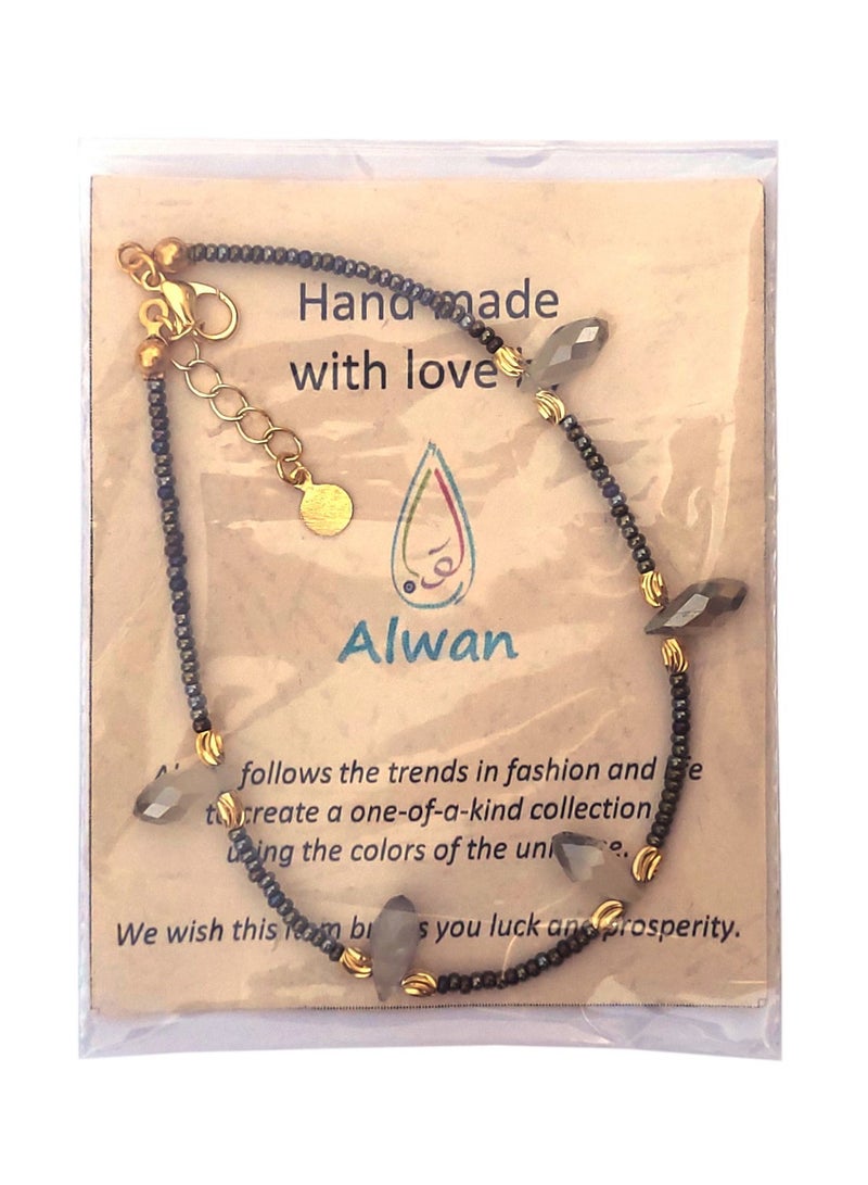Alwan Long Size Anklet with Teardrops for Women - Image 4