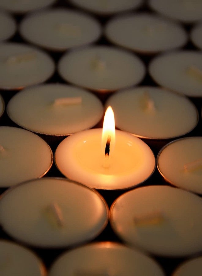DEYBBY Natural Soy Wax Tealight Candles Bulk,100 Pack UnScented Tea Candle Set - 4 Hours Burning for Each - Image 5