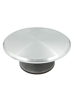 Cake Stand Aluminum Revolving Cake Turntable 12'' Rotating Cake Decorating Stand With Non-Slip Rubber Feet 12 Inches X 5 Inches High