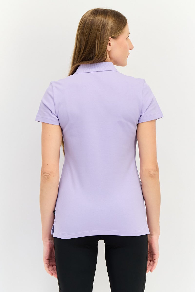 PUMA تي شيرت رياضي نسائي بأكمام قصيرة، لون بنفسجي فاتح - Image 3