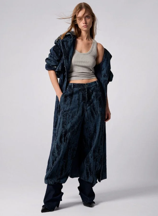 Jacquard Gradient Denim Trousers