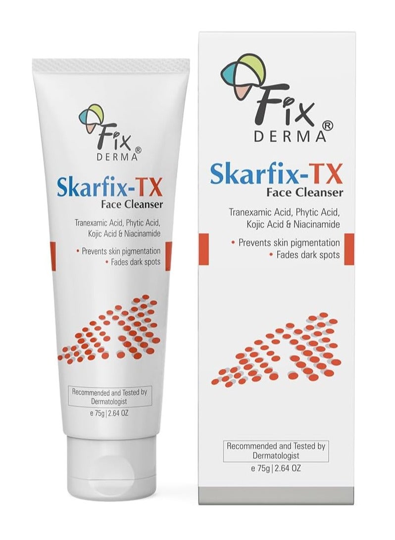 FIXDERMA Skarfix -TX Face Cleanser with Tranexamic Acid, Kojic Acid & Niacinamide | Kojic Acid Face Wash | Pigmentation Face Wash for All Skin Types | Face Wash for Women | Face Wash Men - 75gm - Image 1
