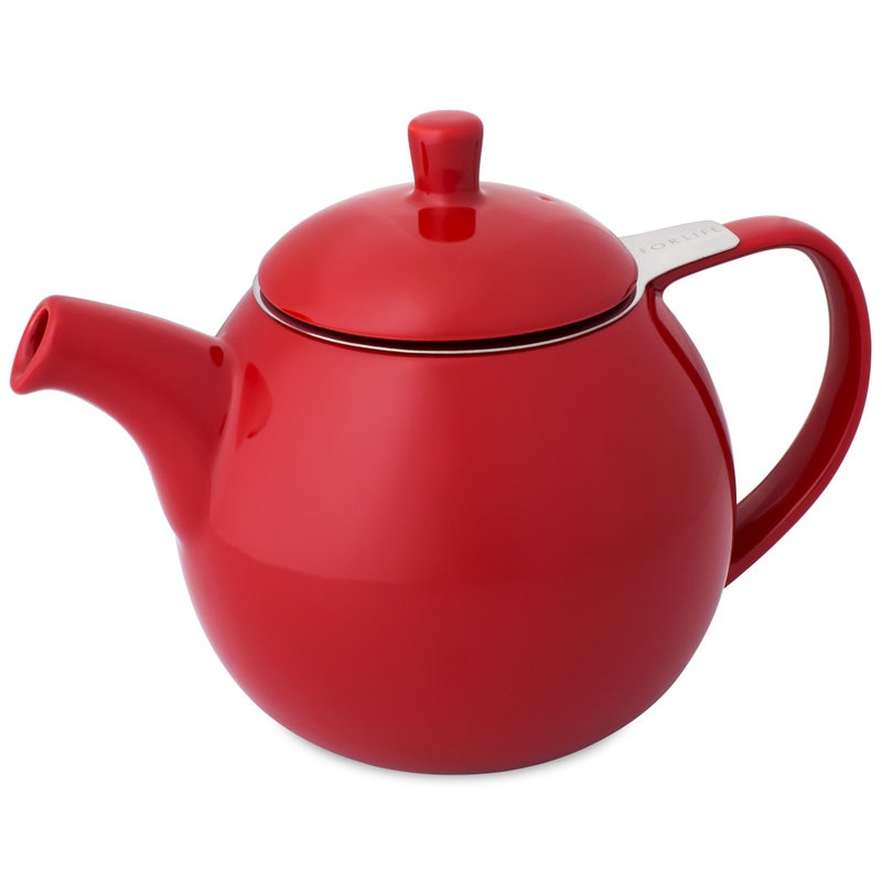 FORLIFE Curve Teapot with Infuser 24Ounce Red