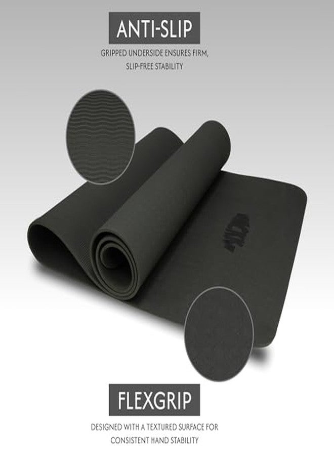Whackk TPE 6mm Alignment Yoga Mat|Gray |TPE Non-Slip Yoga & Exercise Mat with Carry Strap|Lightweight, Eco-Friendly for Yoga & Pilates Non toxic - Image 5