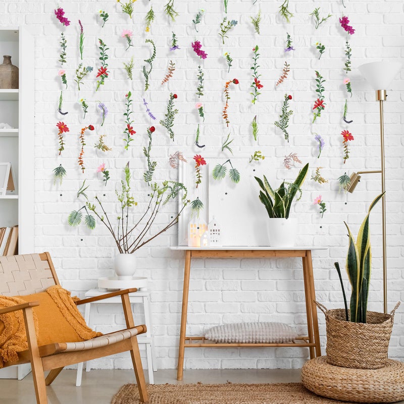XunYee 6 Pcs 35.4 ft Flower Garlands Artificial Wildflower Vines Floral Hanging Backdrop Fake Flower Garlands Faux Silk Wildflower Vine for Wedding Bridal Shower Home Garden Wall Arch Decor(Spring) - Image 5