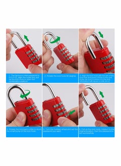 Generic Combination Padlock, 4 Pcs Heavy Duty Metal Padlock for Gym Locker, Padlocks with Code, Gym Padlock, Locker Padlocks, Waterproof Combination Lock for Locker Outdoor Gate Shed  - Image 3