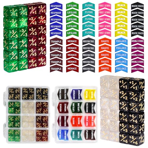FIGURESLAB 108PCS MTG Keyword Tokens 12mm MTG Life Counter Dice Set for Magic Card CCG Creature Stats Loyalty Dice with Box Magic TCG Card Game Accessories - Image 1