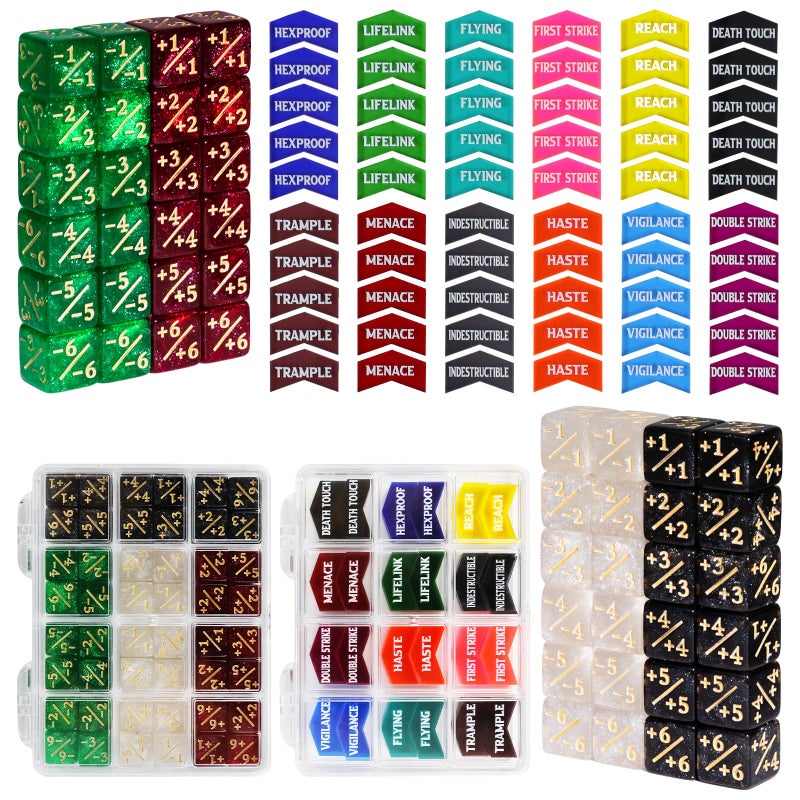 FIGURESLAB 108PCS MTG Keyword Tokens 12mm MTG Life Counter Dice Set for Magic Card CCG Creature Stats Loyalty Dice with Box Magic TCG Card Game Accessories - Image 3