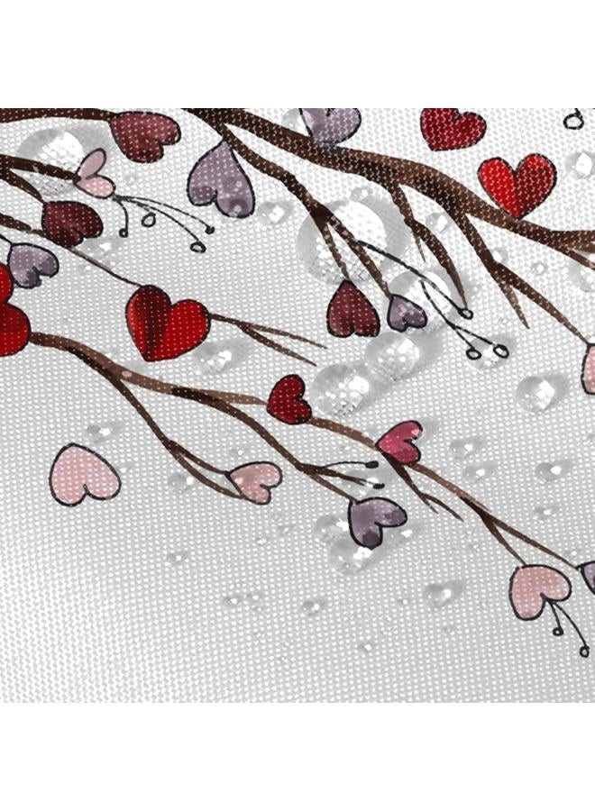 Umpoo Happy Valentine's Day Shower Curtain for Bathroom Romantic Red Love Heart Trees Branches February 14 Shower Curtain with Hooks Decorative Waterproof, 60x72 Inch - Image 5