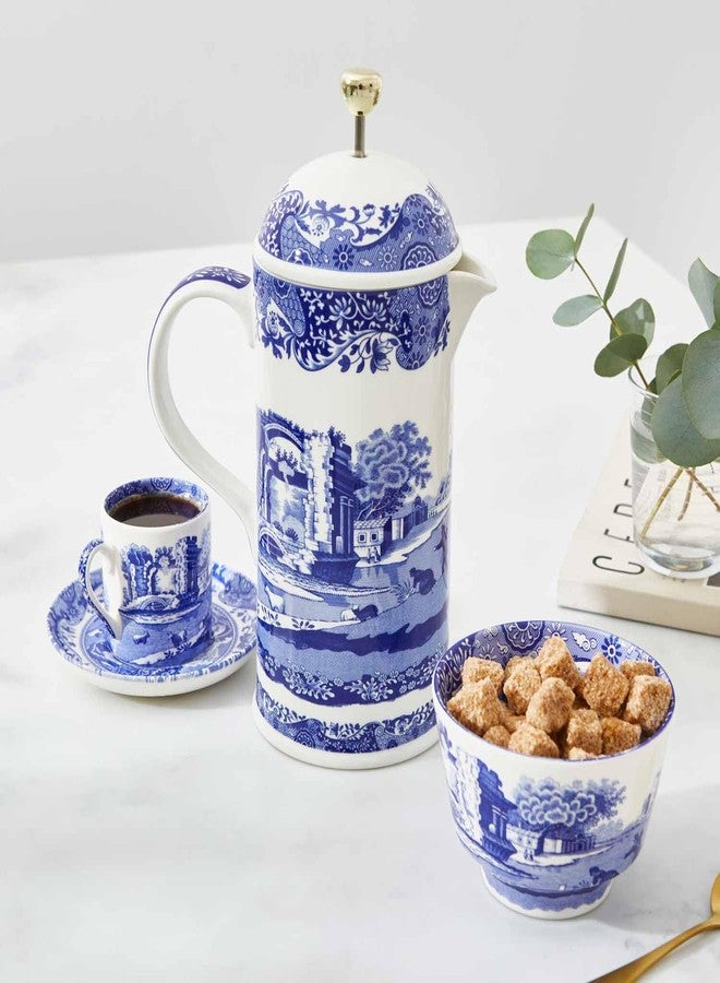 Spode Blue Italian French Press | 28-Ounce Capacity | Espresso, Coffee, and Tea Maker | Porcelain Cafetiere | Stainless Steel Plunger | Dishwasher Safe (Blue/White) - Image 4