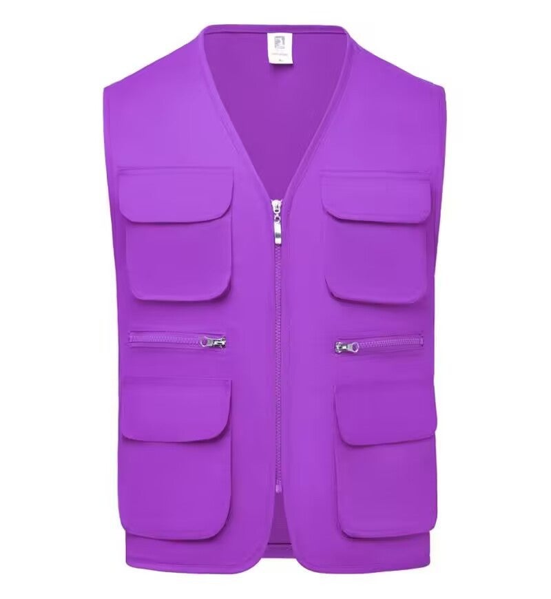 Multi-Pocket Volunteer Vest Volunteer Advertising Vest Supermarket Workwear Work Clothes Printed Logo - Image 1