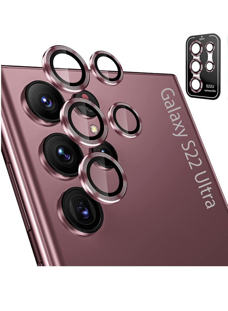 Phone Planet Camera Lens Tempered Glass Protector for Galaxy S22 Ultra, Aviation Aluminum Alloys Protection Cap Scratch Resistant Protector, Compatible with Galaxy S22 Ultra - Image 1