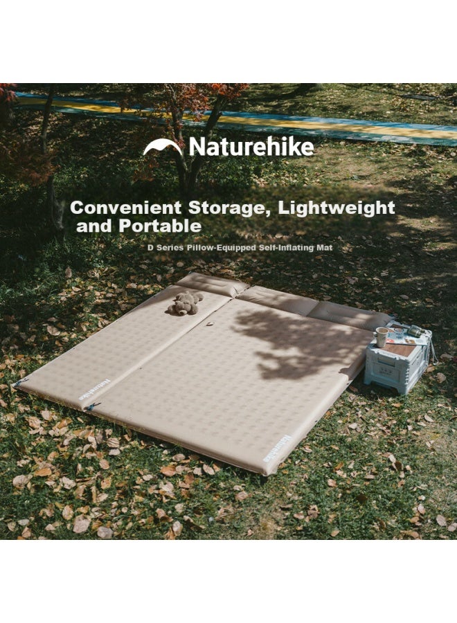 Naturehike Inflatable Self-inflating Camping Sleeping Pad With Pillow, Moisture-proof Outdoor Mat, Single/double, 6cm Thick, Connectable - Image 1