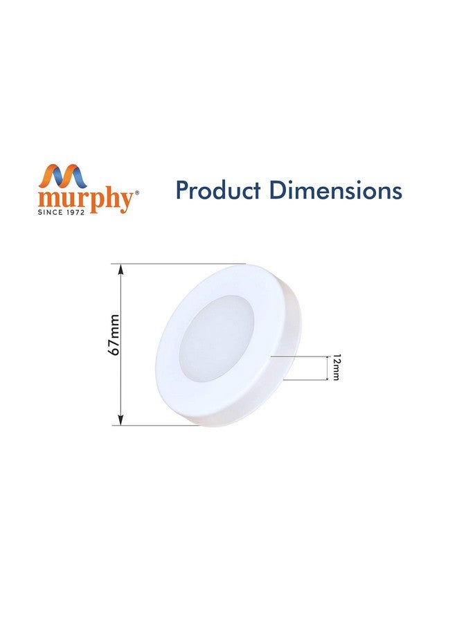 Murphy 3W Cablite Round LED Surface Light - Cool White Cabinet & Wardrobe Lighting, Compact Cablite for Shelves, Showcase & Closets (Pack of 2) - Image 5