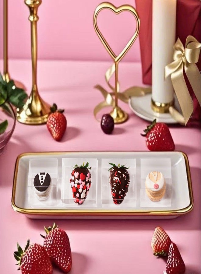 JCXGRVC 50 Pcs 2.5" X2.2" X2" Clear Single Chocolate Covered Strawberries Box Small Bakery Treat Boxes Macaron Boxes Mini Cinnamon Roll Boxes for 2 Gift Box for Wedding Birthday Christmas Party - Image 4
