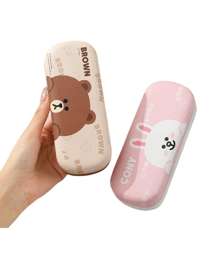 Fanyejia High-End Eyeglass Storage Box With Cleaning Cloth, Portable Sunglasses Case, Crush-Resistant And Shockproof Cartoon Eyeglass Box