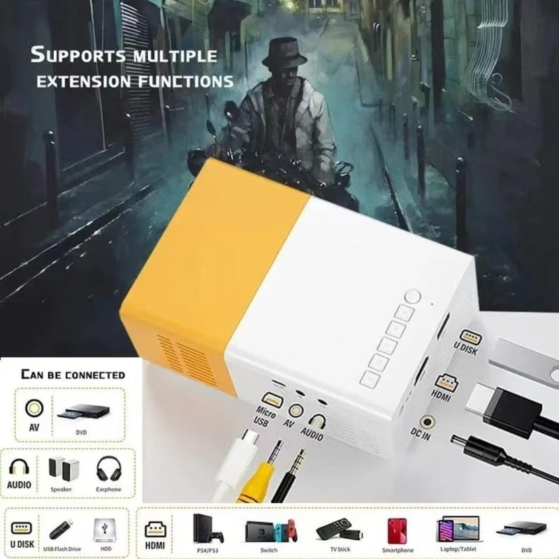 MB® Mini Portable Projector 1080P Full HD LED Video Projector with HiFi Speaker, HDMI USB AV TF Compatible, Home Theater Movie Projector with Remote Control for iOS Android Phone Laptop TV Stick - Image 3
