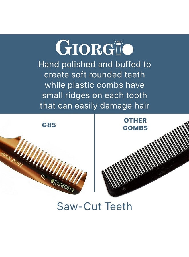 Giorgio G85 Travel Size Mustache And Beard Comb For Men - Small Fine Tooth Pocket Comb For Everyday Hair Care - Sawcut And Hand Polished Pocket Comb And Styling Comb - Handmade Tortoiseshell Comb - Image 5