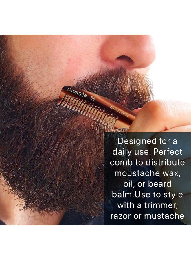 Giorgio G85 Travel Size Mustache And Beard Comb For Men - Small Fine Tooth Pocket Comb For Everyday Hair Care - Sawcut And Hand Polished Pocket Comb And Styling Comb - Handmade Tortoiseshell Comb - Image 4