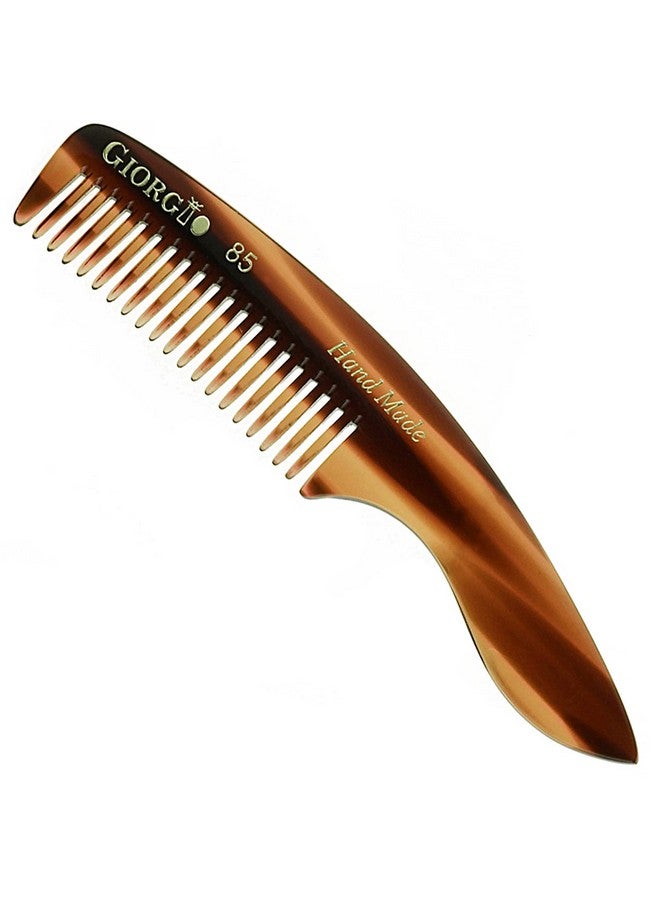 Giorgio G85 Travel Size Mustache And Beard Comb For Men - Small Fine Tooth Pocket Comb For Everyday Hair Care - Sawcut And Hand Polished Pocket Comb And Styling Comb - Handmade Tortoiseshell Comb - Image 1