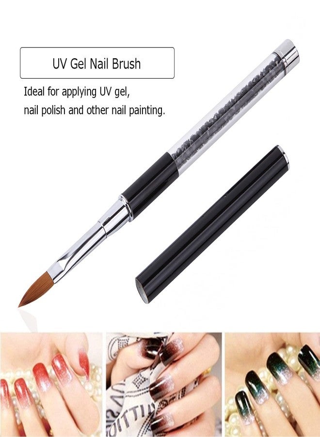 SILPECWEE 2Pcs Acrylic Nail Brush, Oval Nail Art Brushes Nail Clean Up Brushes Nail Design Tools Nail Painting Kit Manicure Remover Polish Brush - Image 3