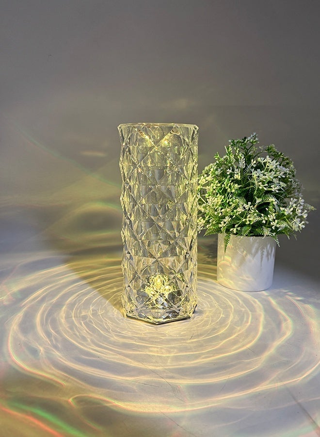 مصابيح طاولة قابلة لإعادة الشحن من Lsgddm Crystal، لاسلكية، تعمل بالتحكم عن بعد واللمس، مصباح Rose Wave، إضاءة ليلية متغيرة الألوان RGB، قابلة للتعتيم، قابلة لإعادة الشحن عبر USB، إضاءة زخرفية محيطة للعشاء/البارات/غرفة الألعاب/غرفة المعيشة/غرفة النوم - Image 1