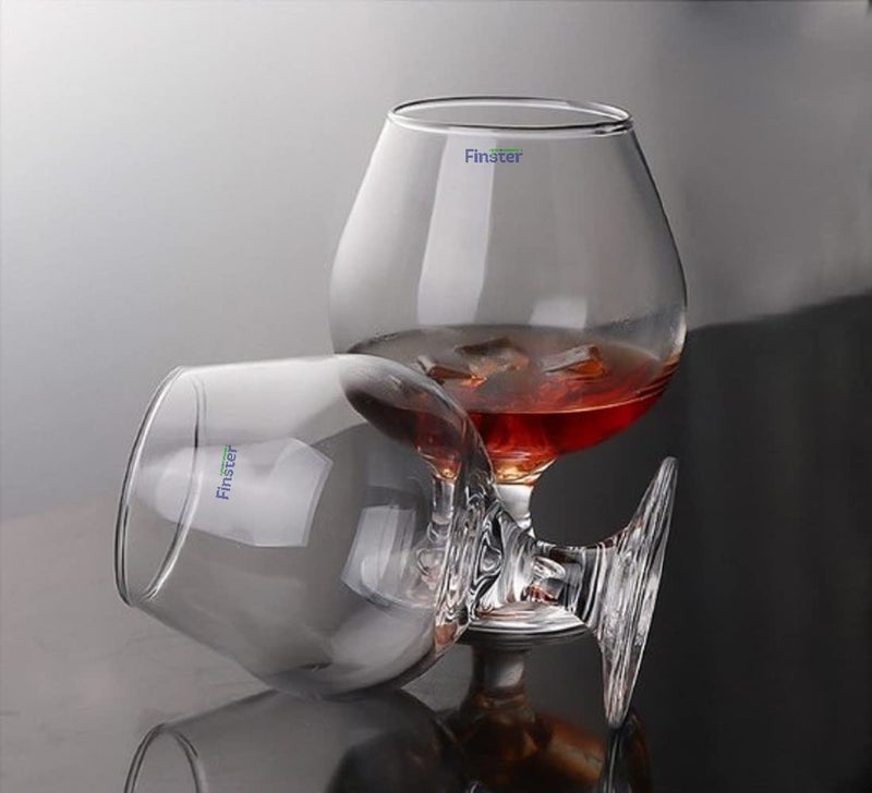 FINSTER Crystal Brandy Wine Glass Set of 6 Premium Ideal for Premium Red White Wine Glasses 190ml - Image 1