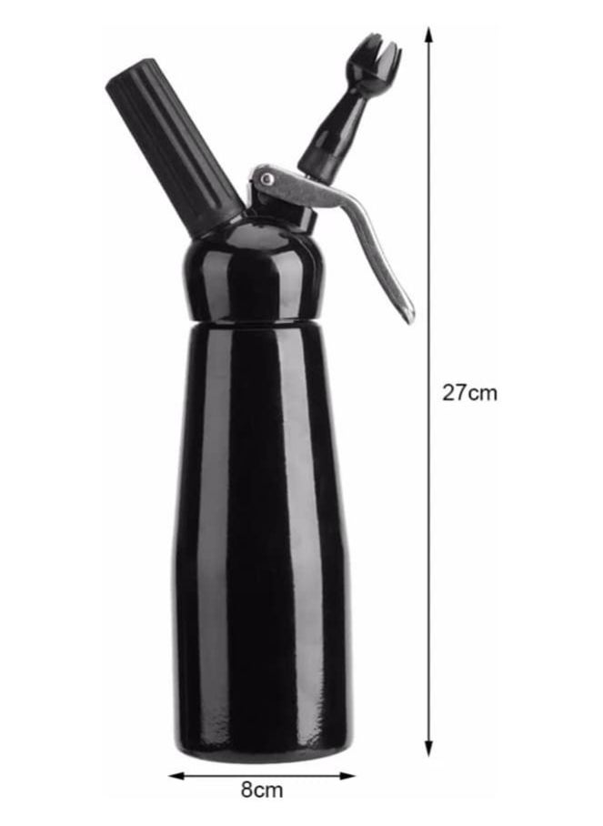SYOSI - Whipped Cream Dispenser Stainless Steel Professional Whipped Cream Maker Gourmet Cream Whipper Includes 3 Culinary Decorating Nozzles Large 500ml - Image 1