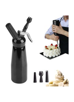 Whipped Cream Dispenser Stainless Steel Professional Whipped Cream Maker Gourmet Cream Whipper Includes 3 Culinary Decorating Nozzles Large 500ml