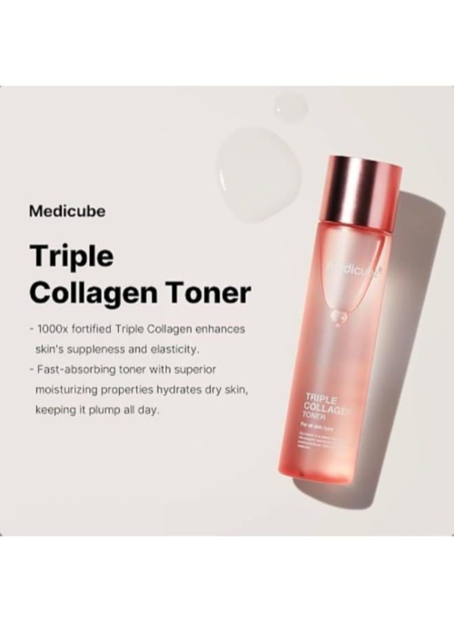 Medicube Medicube Triple Collagen Toner - Hydrolyzed, Atelo, & Soluble Collagen for Deep Hydration & Plump Skin - Fast-Absorbing Formula for All-Day Suppleness, Korean Skincare  - Image 3