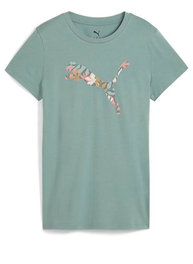 PUMA Graphics Floral Cat Logo T-Shirt