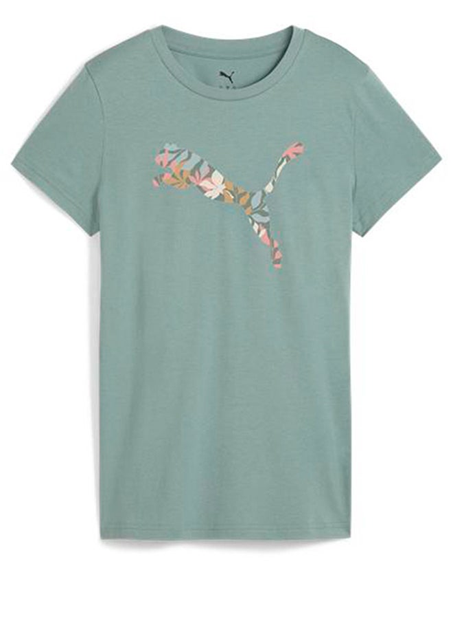 PUMA Graphics Floral Cat Logo T-Shirt - Image 1